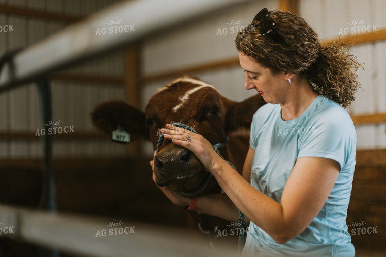 Female Farmer with Show Cow 7864