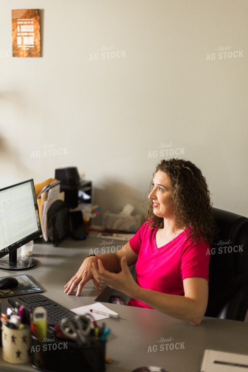 Female Farmer on Computer 8111