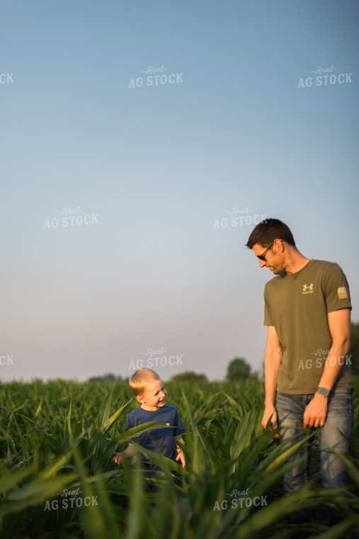 Father and Son in Corn Field 8153