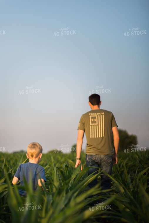 Father and Son in Corn Field 8154