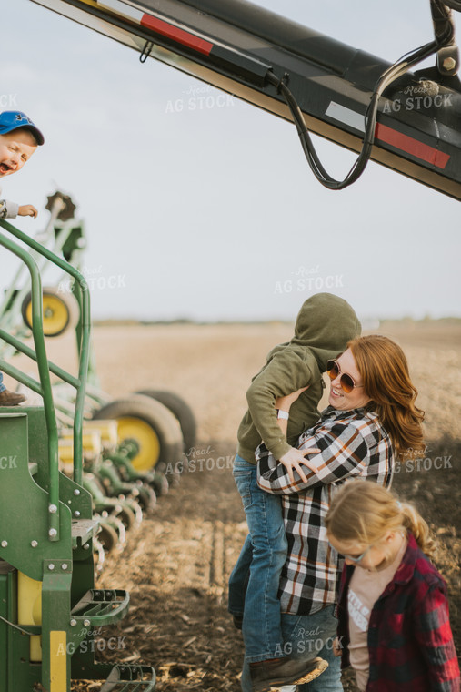 Farm Family in Field by Planter 8200