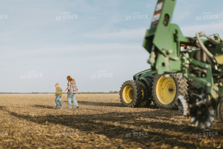 Farm Family in Field by Planter 8212