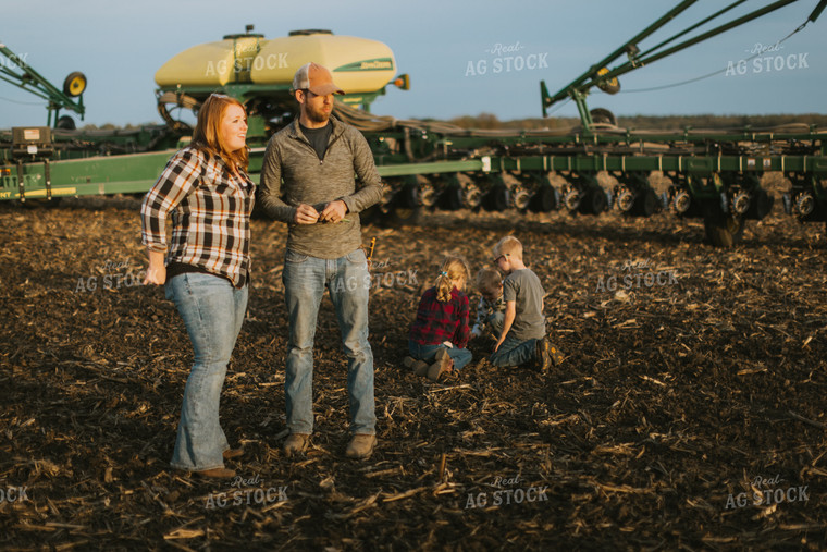 Farm Family in Field by Planter 8230