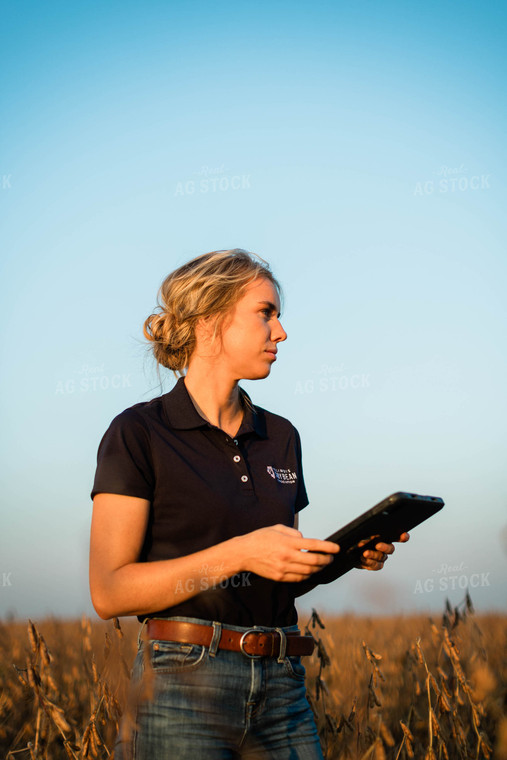 Female Agronomist on Tablet in Field 8330