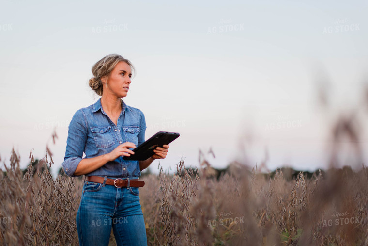 Female Farmer on Tablet in Field 8374