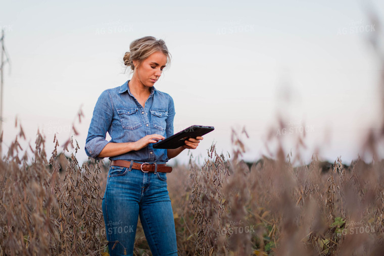 Female Farmer on Tablet in Field 8376