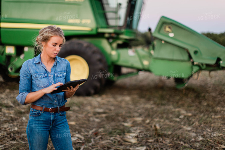 Female Farmer on Tablet in Field 8386