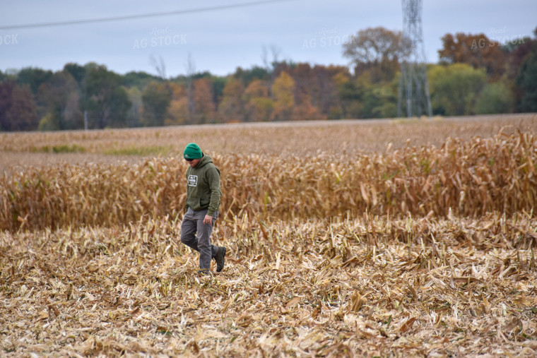 Farmer Walking in Field 84210