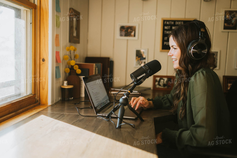 Rural Woman Recording Podcast 8484
