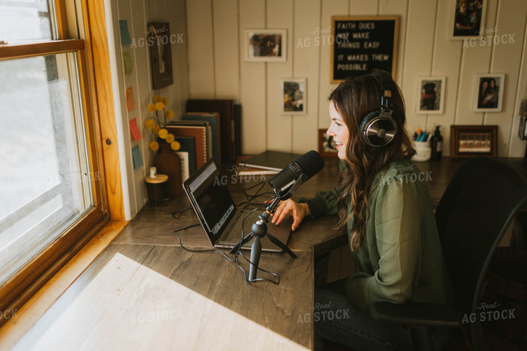 Rural Woman Recording Podcast 8486