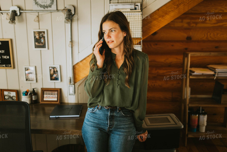 Rural Woman Talking on Phone 8488