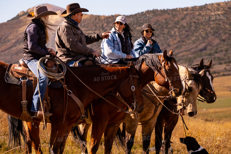 Rancher Family on Horseback 163034