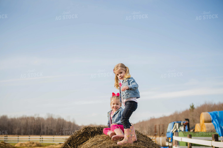 Farm Kids on Hay Bales 169005