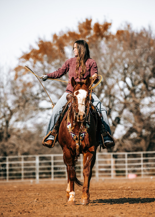 Female Rancher on Horseback 171030