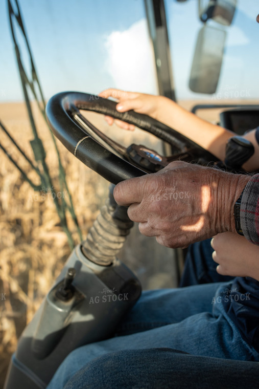 Farmer Driving Combine 76533