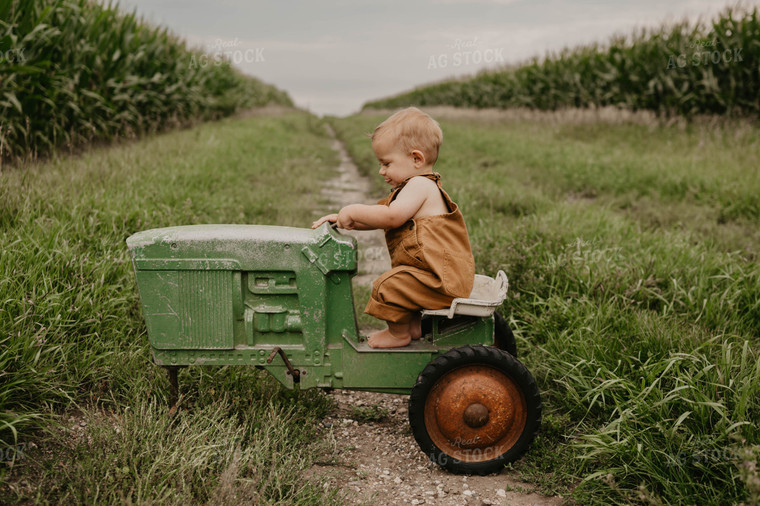 Farm Kid on Toy Tractor 185066