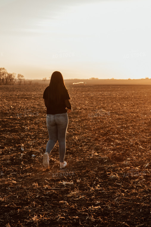 Female Farmer Scouting Field 67578