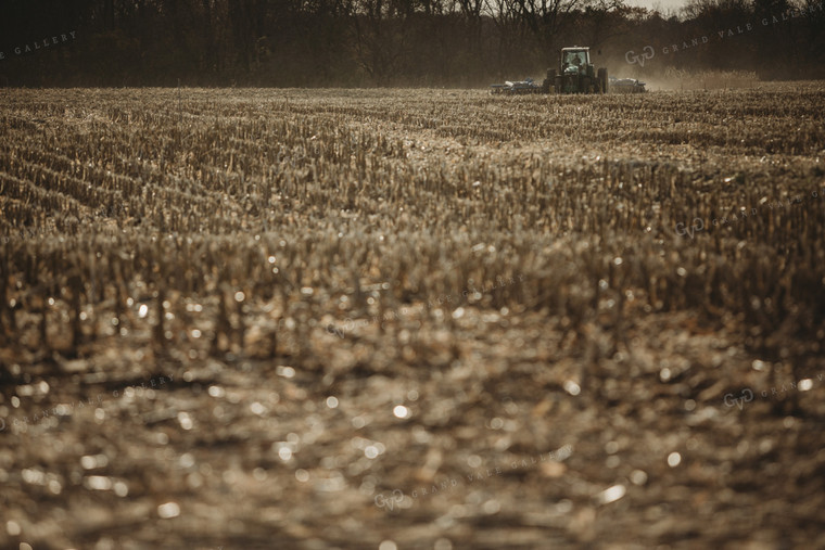 Tractor Disking Corn Field 3610