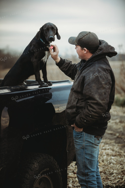 Farmer with Farm Dog 3684