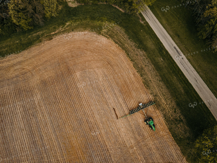 Planter on No-Till Ground - Drone 4057