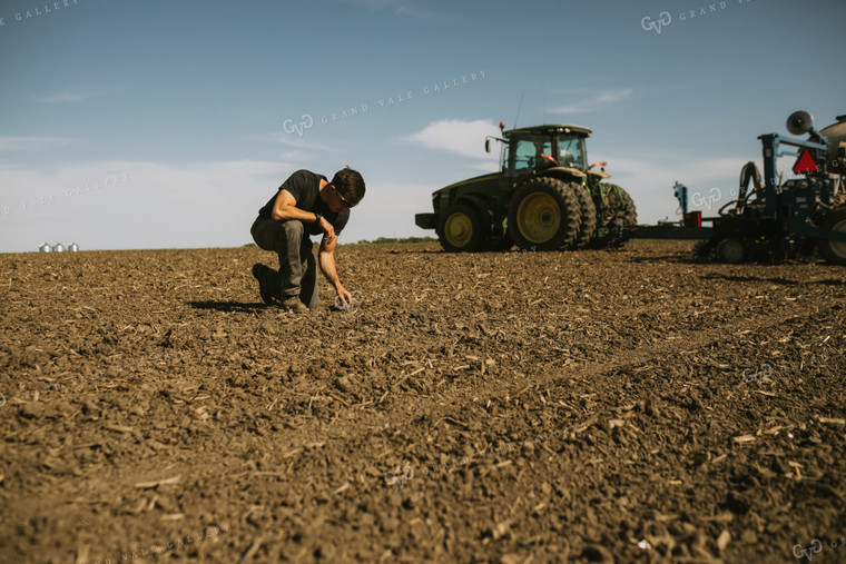 Farmer Checking Seed Depth 4107