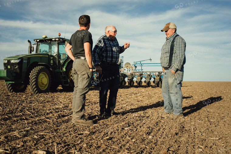 3 Generations of Farmers in Field at Planting 4213