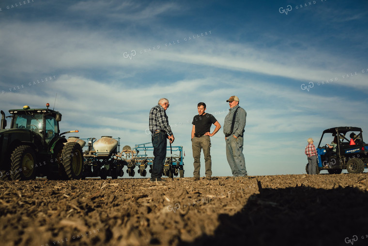 3 Generations of Farmers in Field at Planting 4216