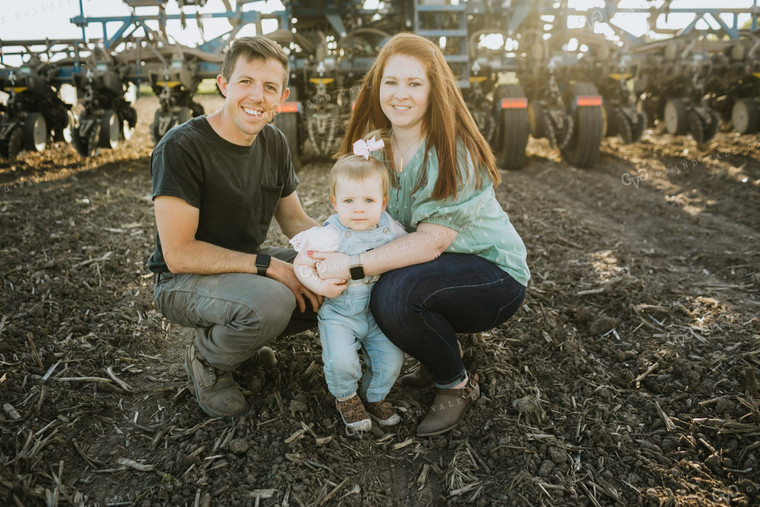 Farm Family in Field with Planter 4241