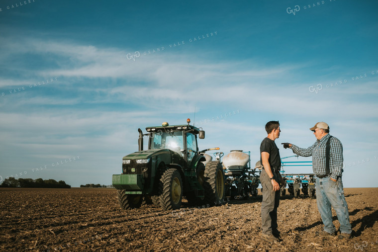 Farmers in Field with Planter 4242