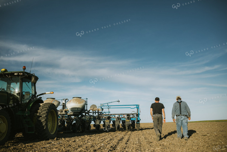 Farmers in Field with Planter 4246