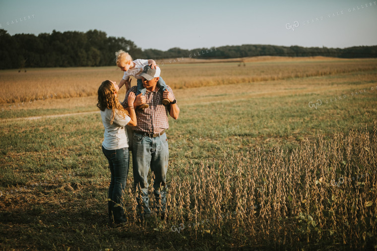 Farm Family in Soybean Field 4813