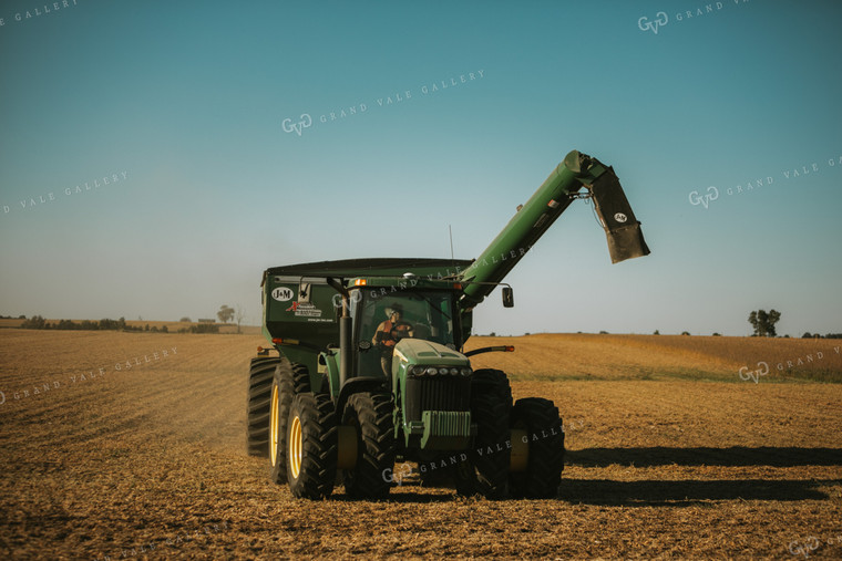 Female Farmer in Tractor with Grain Cart 4768