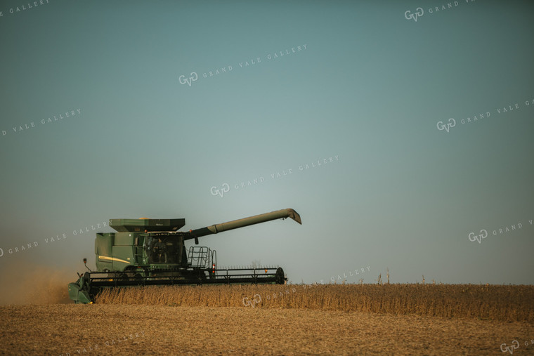 Combine Cutting Soybeans 4778