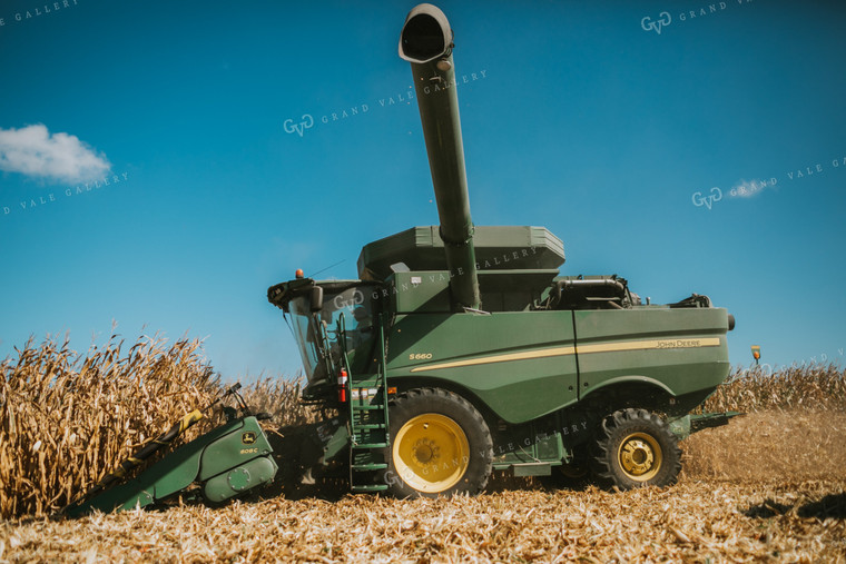 Combine Picking Corn 4693