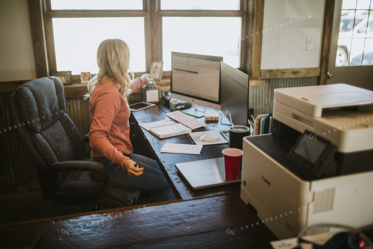 Woman Working at Computer 5303