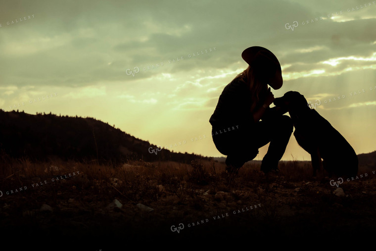 Rancher with Dog Silhouette 58024