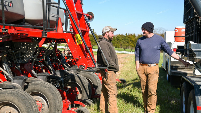 Farmers Chatting by the Planter 25081