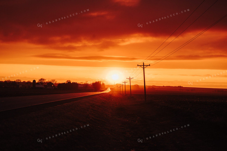 Rural Road at Sunset 68018