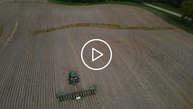 Planting in No Till Field from Drone 4066