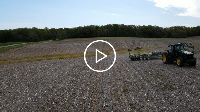 Planting in No Till Field from Drone 4068