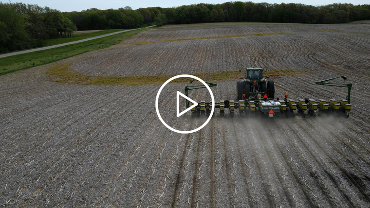 Planting in No Till Field from Drone 4070