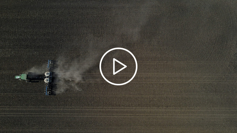 Planting on a Sunny Day Drone Video 4265