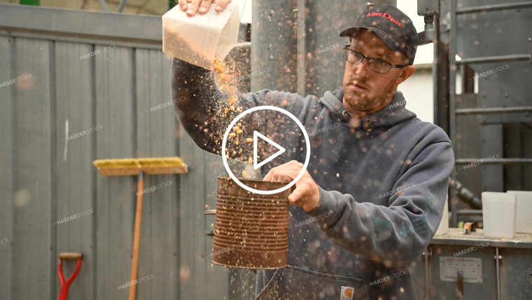 Farmer Testing Corn Moisture On-farm Storage - 470