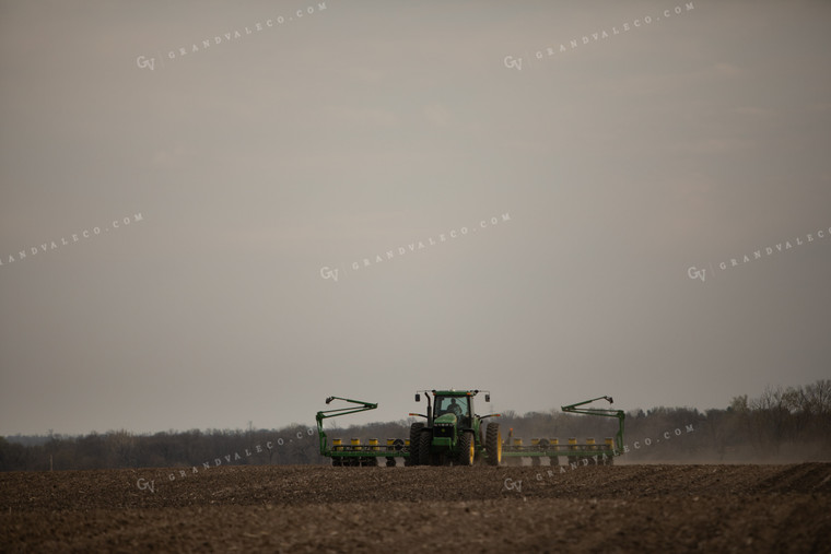 Planting with Tractor and Planter 5456