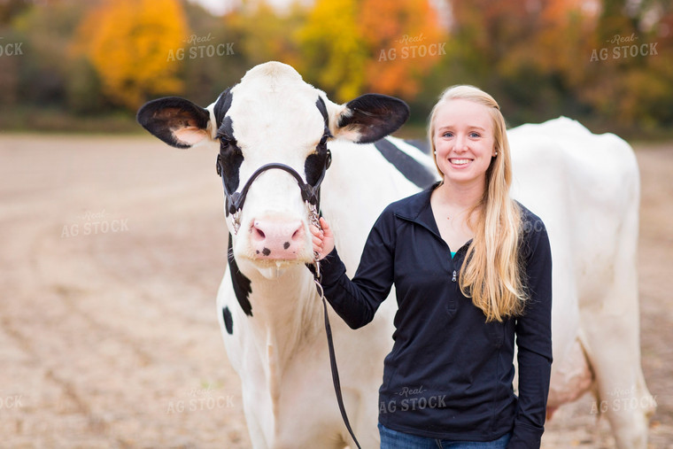 Holstein Cow and Farmer 55160