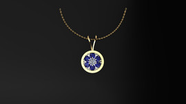 Sweet-pea- Blue Sapphire- Pendant