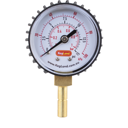 Push-In Pressure Gauge (0-15 psi)