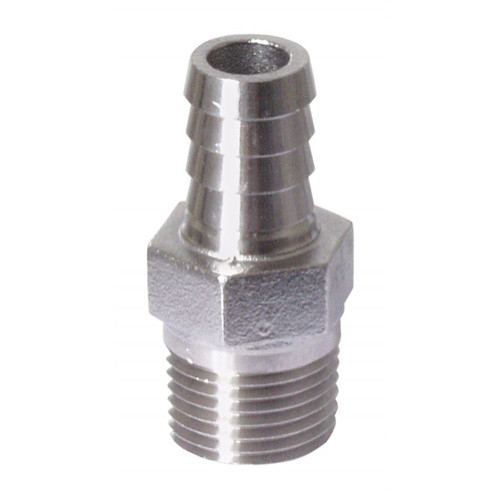 Stainless Barb - 1/2 in. MPT x 5/8 in. Barb (3/8 in. ID) Stainless Barb - 1/2 in. MPT x 5/8 in. Barb (3/8 in. ID)