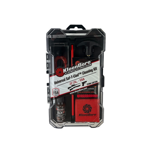 KLEENBORE INC KleenBore SAF300 SAF-T-CLAD Universal Classic Cleaning Kit 22 Cal - 12 Gauge Handguns / Rifles / Shotguns