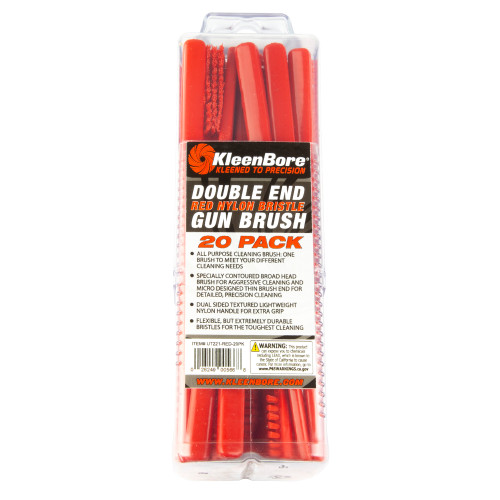 KLEENBORE INC KleenBore UT221RED20PK Double End Brush Utility Brush Red Nylon 20 Pack